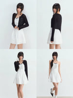 Bow Tube Dress & Cardigan Set