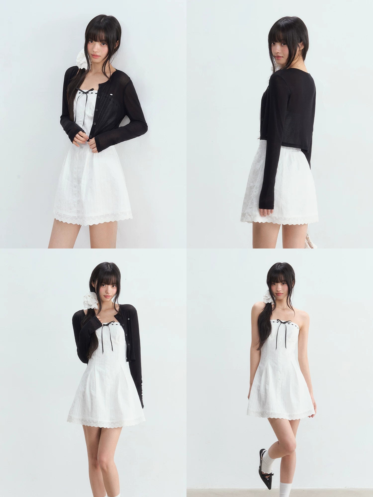 Bow Tube Dress &amp; Cardigan Set