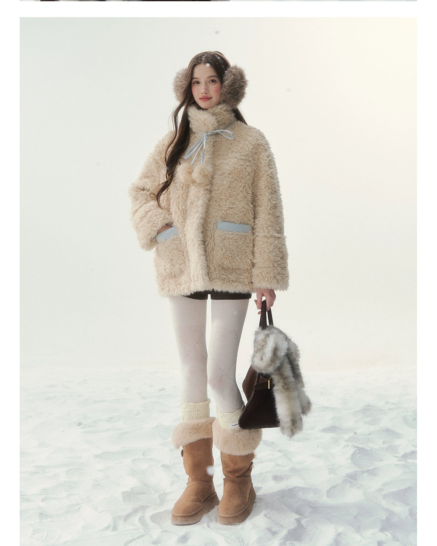 Pink &amp; Blue Reversible Faux Shearling Coat