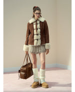 Suede Fleece Toggle Coat