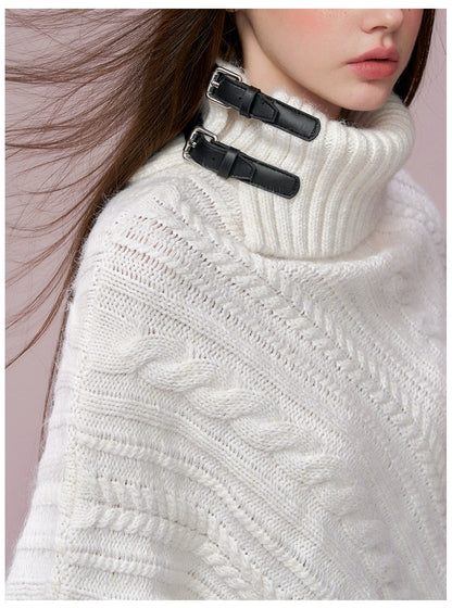 Oversized Cowl Neck Cape Sweater