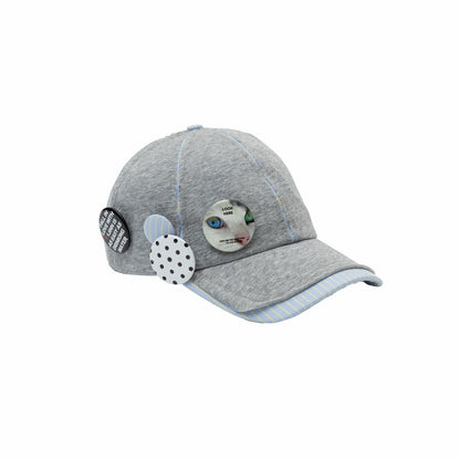 Plaid-Panel Badge Baseball Cap