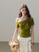Asymmetric Short Sleeve Top