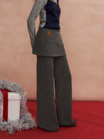Detachable Drape Micro-Flare Pants