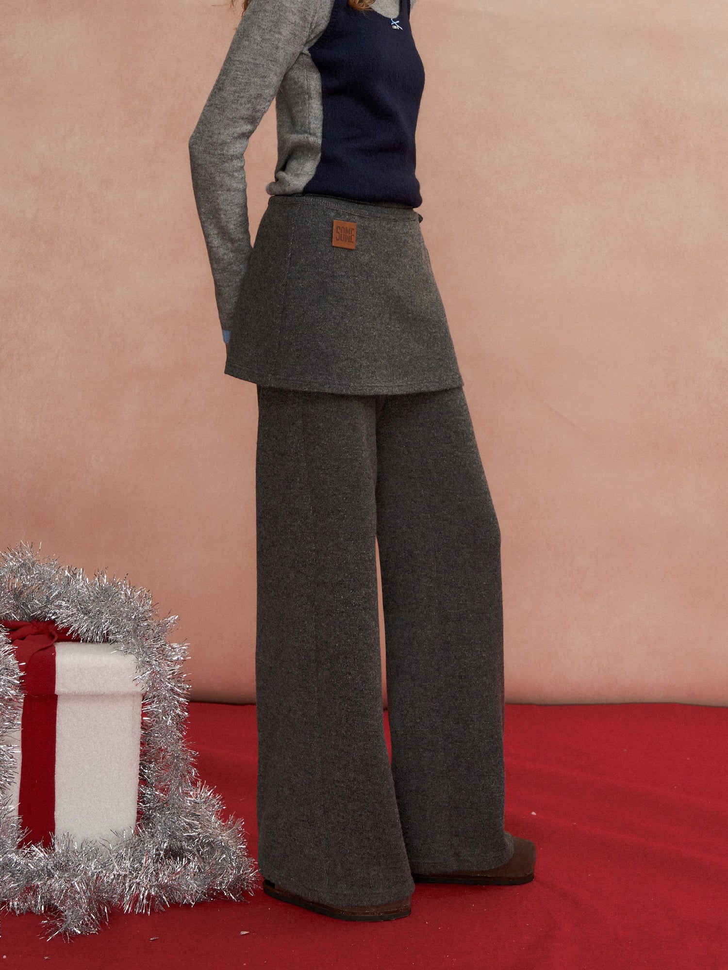 Detachable Drape Micro-Flare Pants