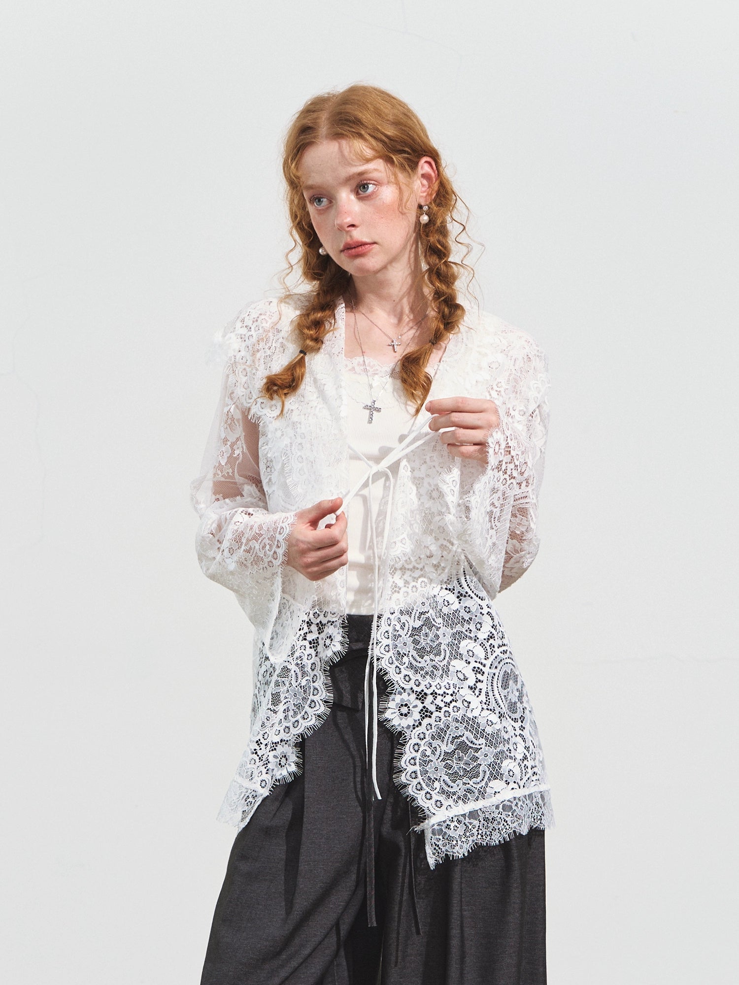 White Lace Patchwork Blouse