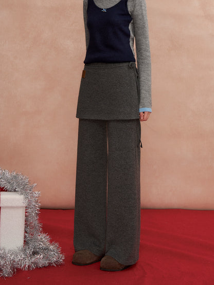 Detachable Drape Micro-Flare Pants