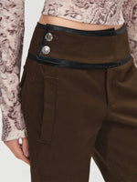 Metal Buckle Flare Cargo Pants