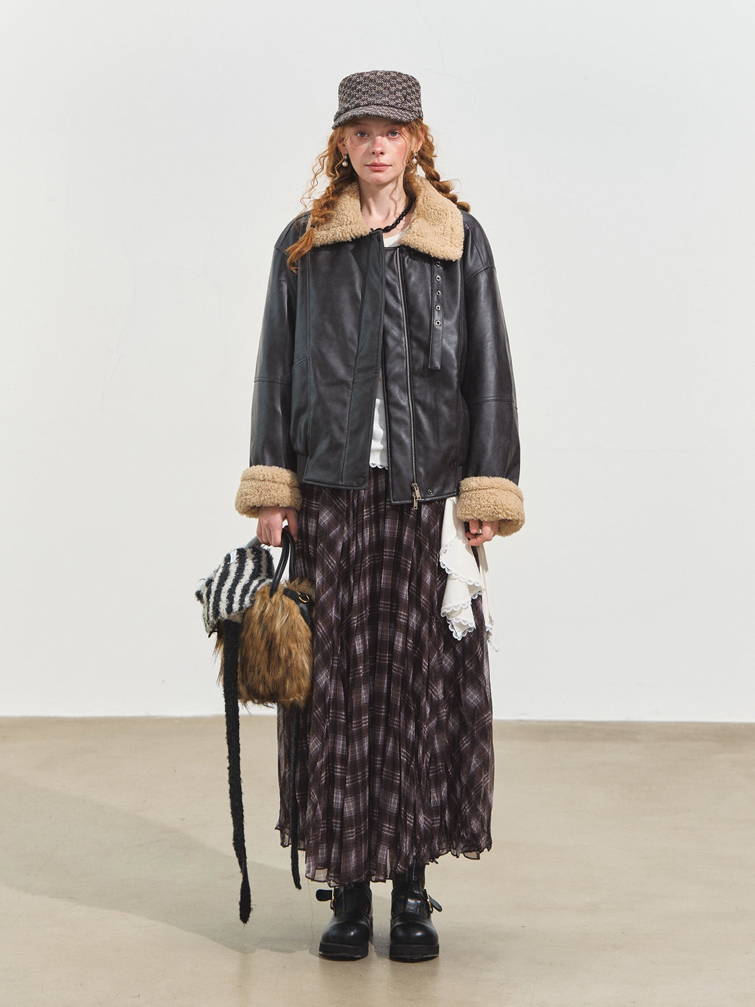 Black Shearling Moto Jacket