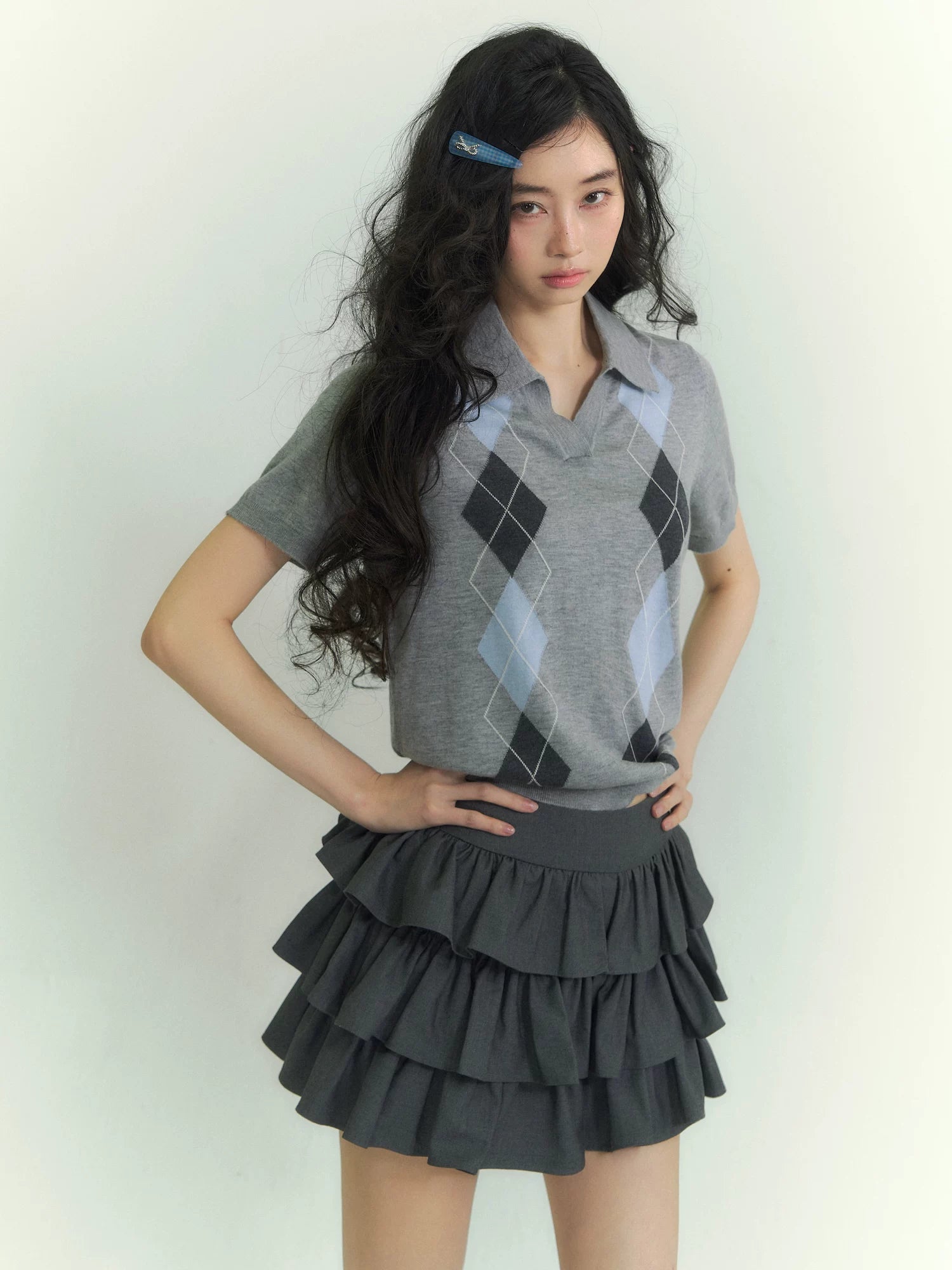 Argyle Contrast Polo Tee