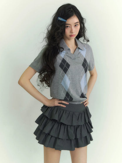 Argyle Contrast Polo Tee