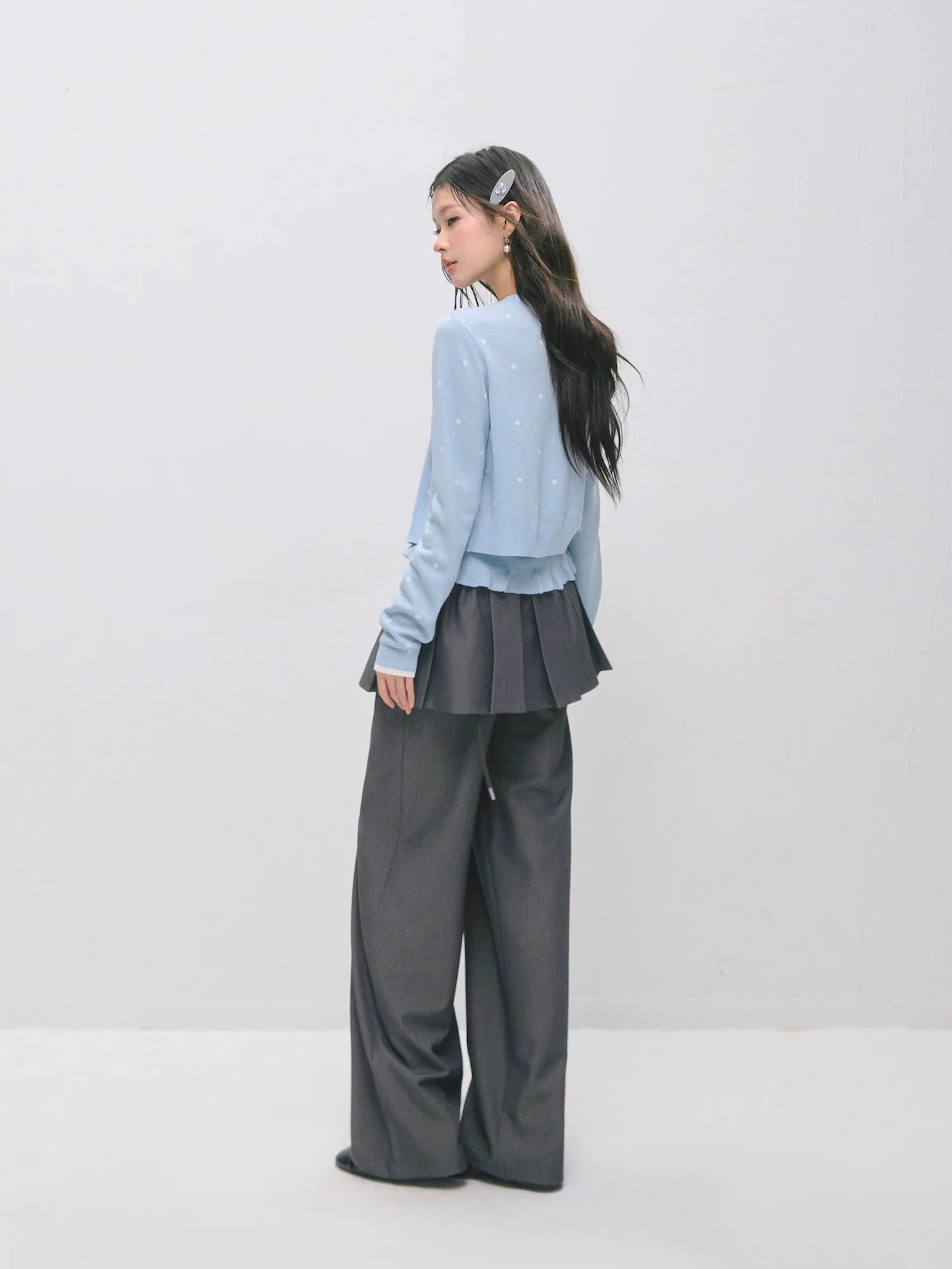 Detachable Pleated Layered Pants Set