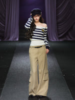 Belted Utility Wide-Leg Trousers