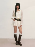Apricot Ballet Ruffle Mini Skirt