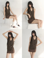 Halter Cowl Bodycon Dress
