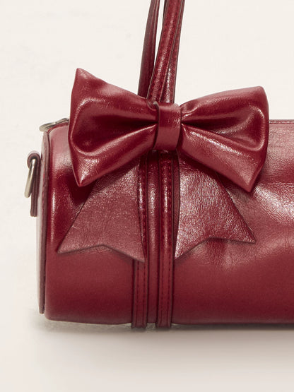 Red Sculptural Bow Underarm Bag