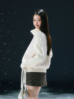 Apricot Faux Two-piece Knit Cardigan