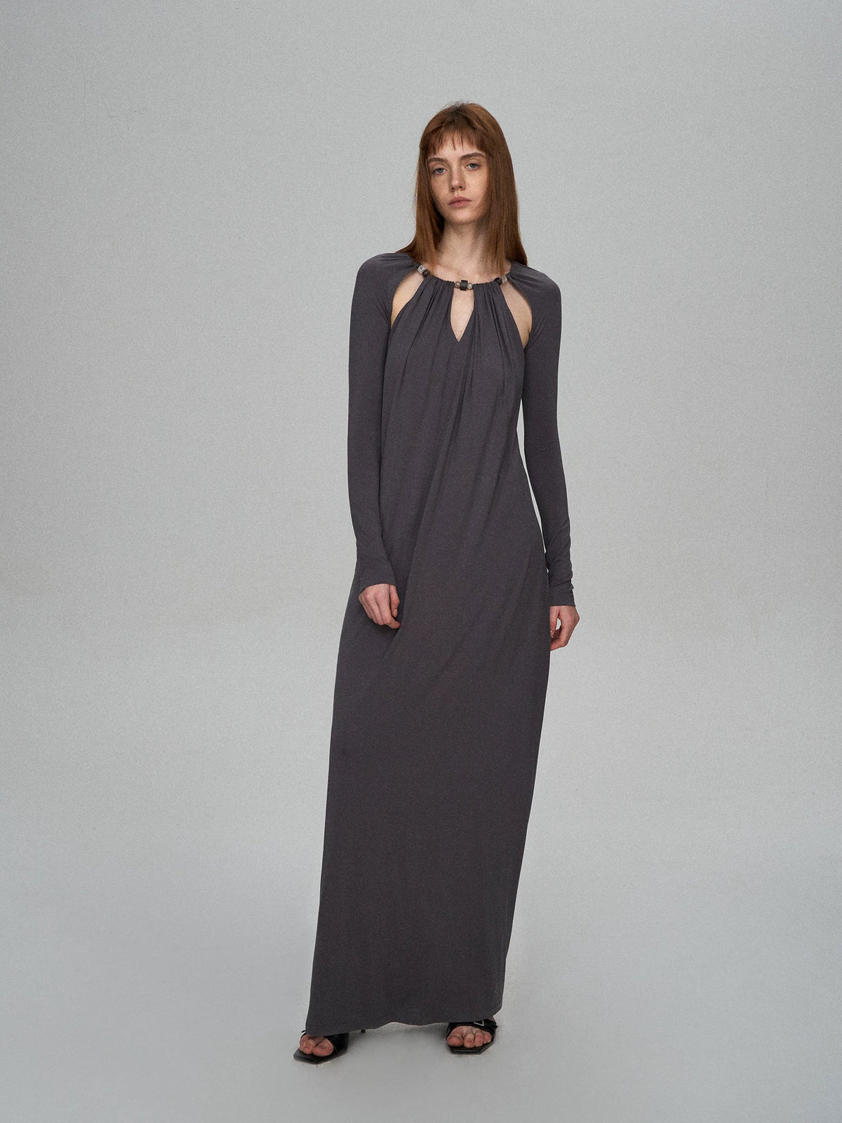 Lyocell Beaded Sculpted Dress