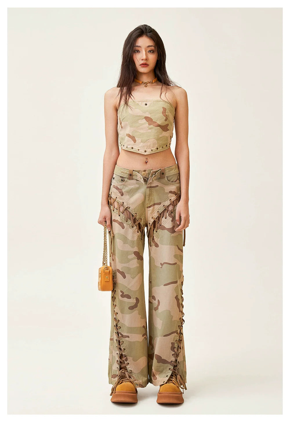Desert Camouflage Square Scarf Bustier