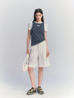 Lace Waist Bermuda Shorts