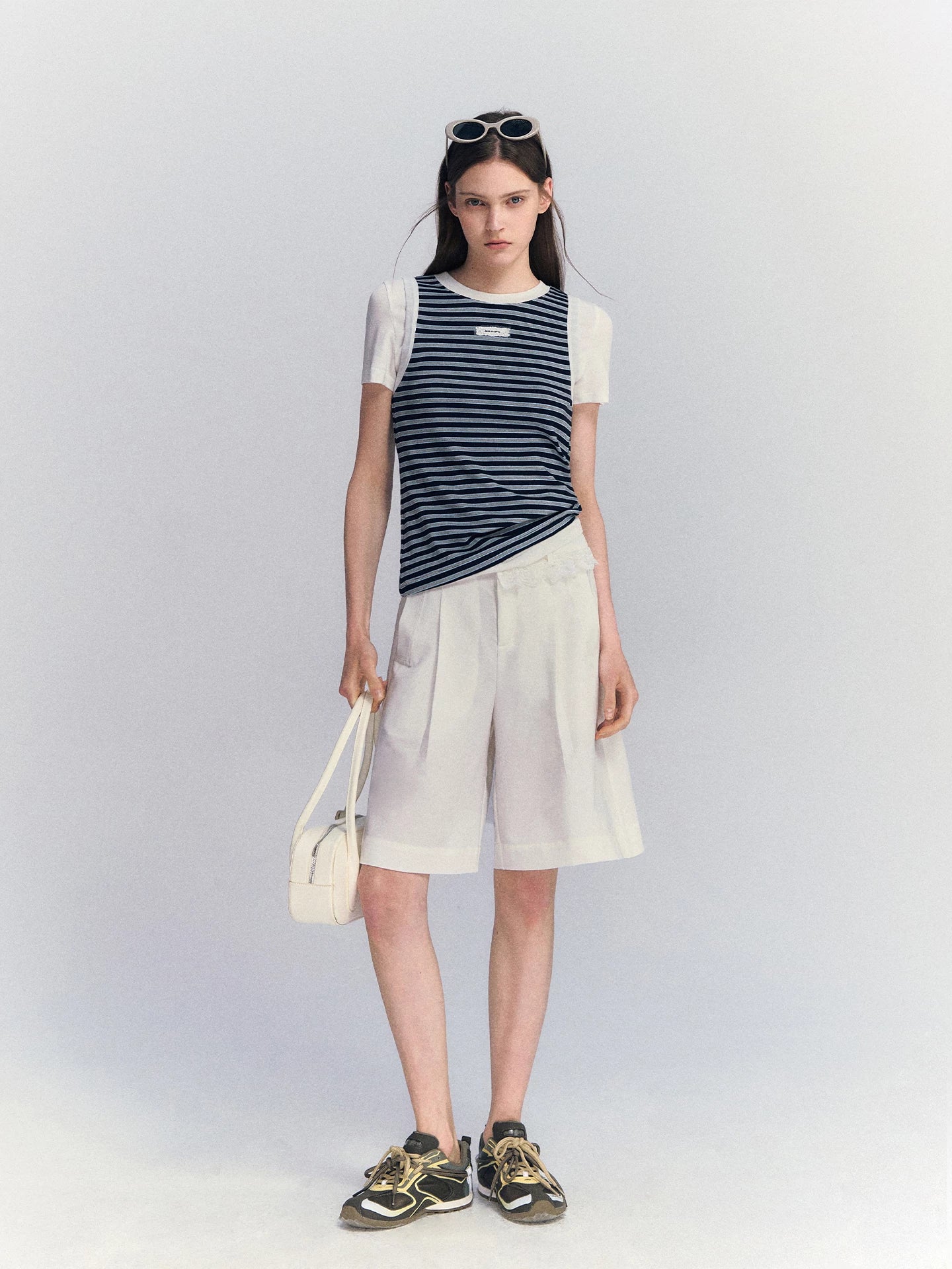 Lace Waist Bermuda Shorts