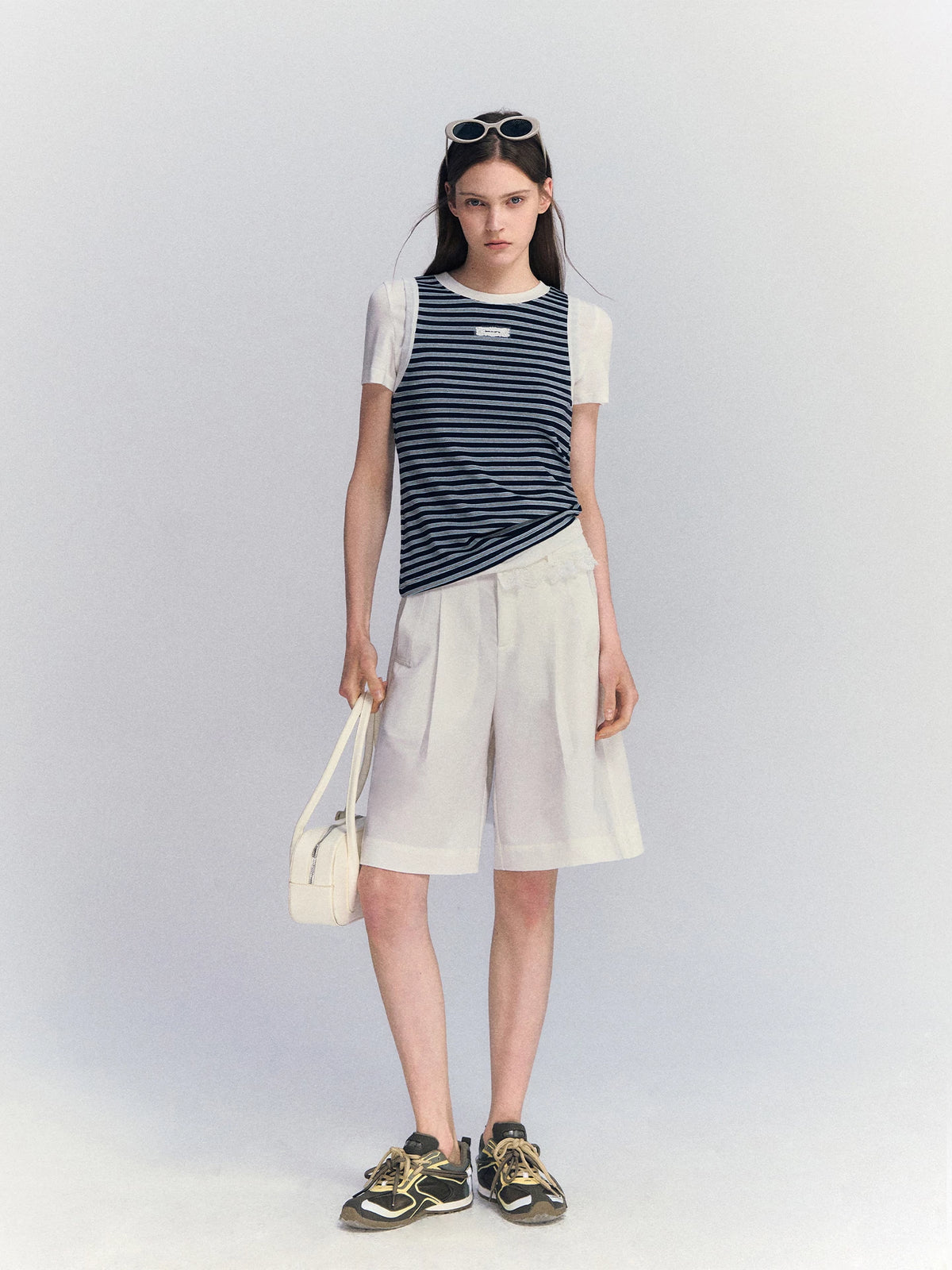 Lace Waist Bermuda Shorts
