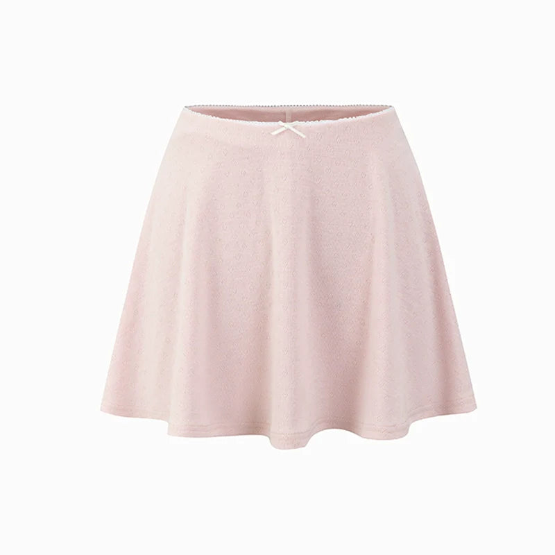 Pink Square Neck Short Sleeve T-shirt &amp; Cardigan Set