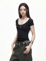 Rivet V Neck Tee