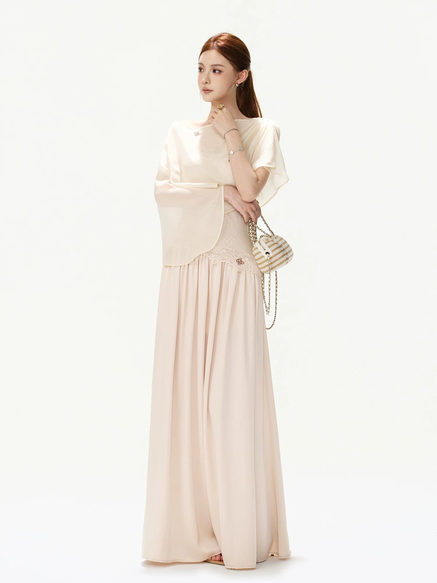 Lace Strapless Maxi Dress