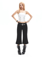 Metal Buckle Backless Tank Top