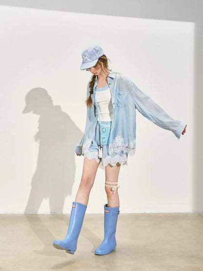 Cooling Lace - Patchwork Shirt &amp; Shorts Set