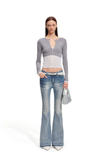 +5CM N1 Washed Skinny Bootcut Jeans