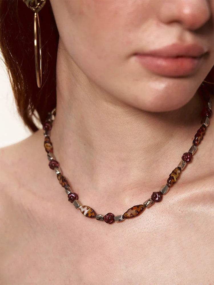 Czech Imported Colored Glaze Necklace