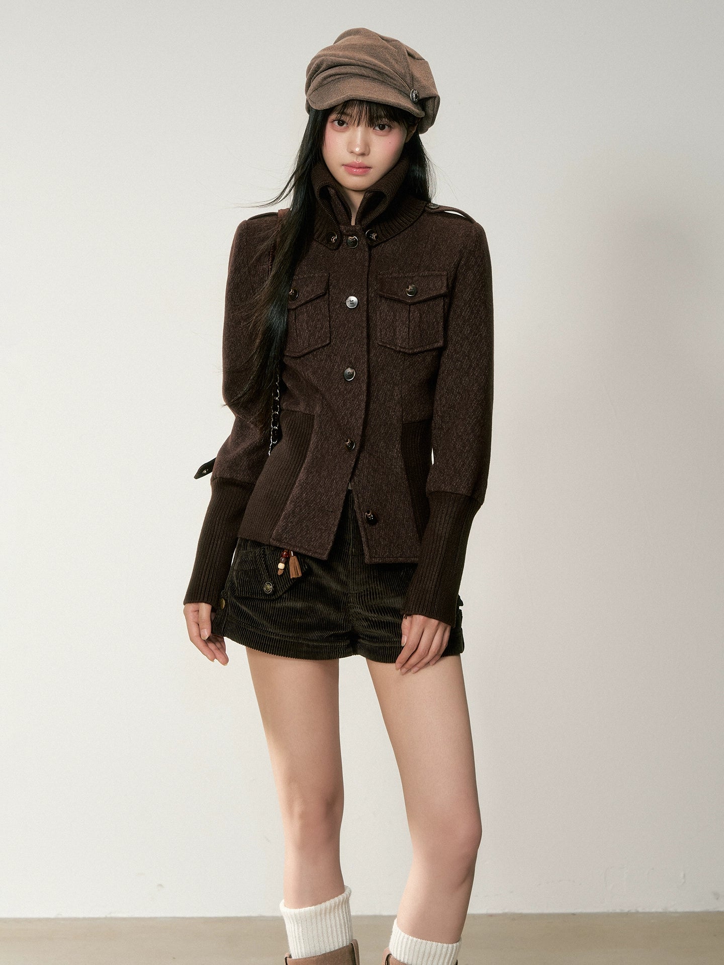 Vintage Sailor Collar Woolen Jacket