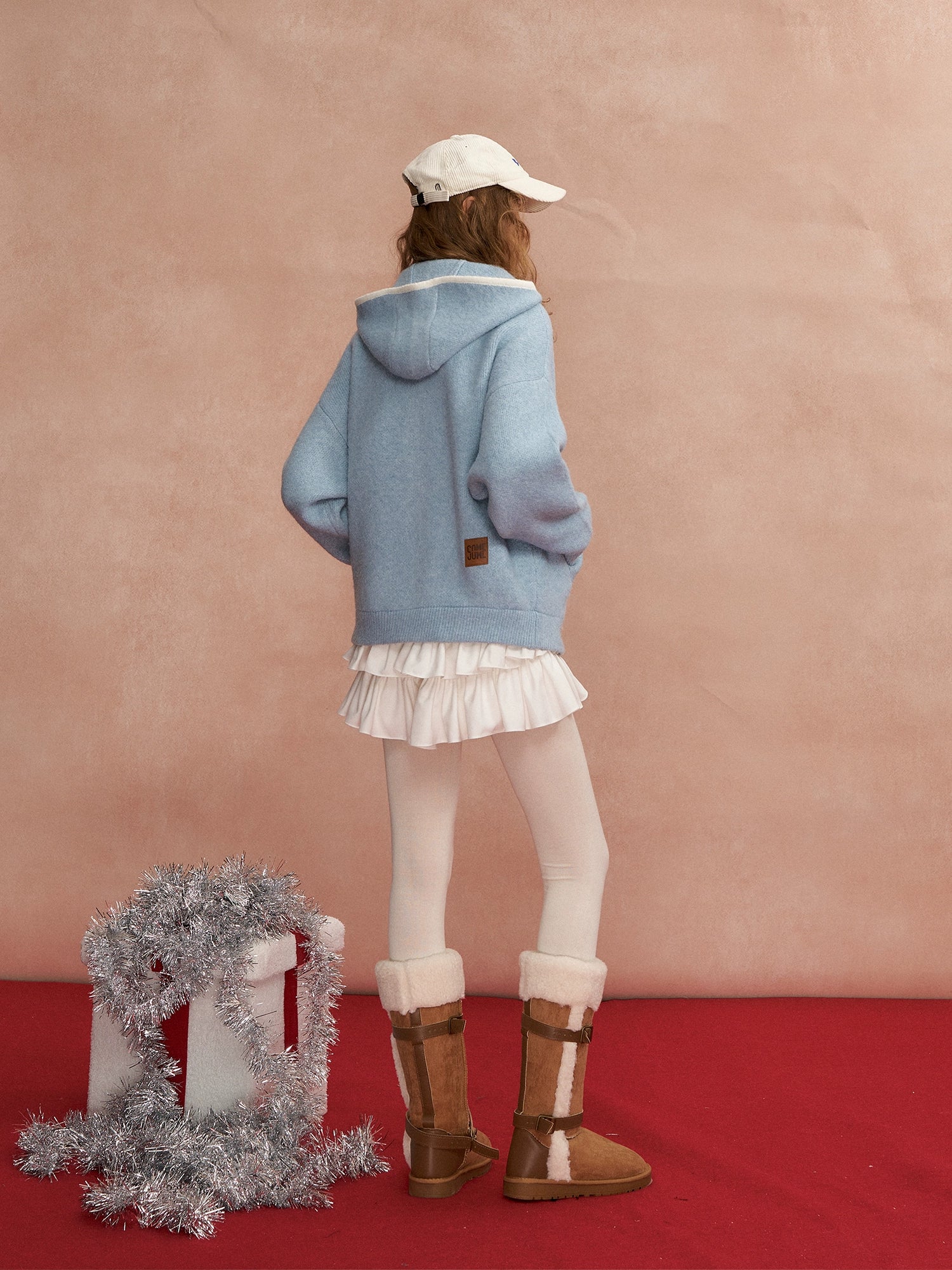 Contrast Trim Hooded Cardigan