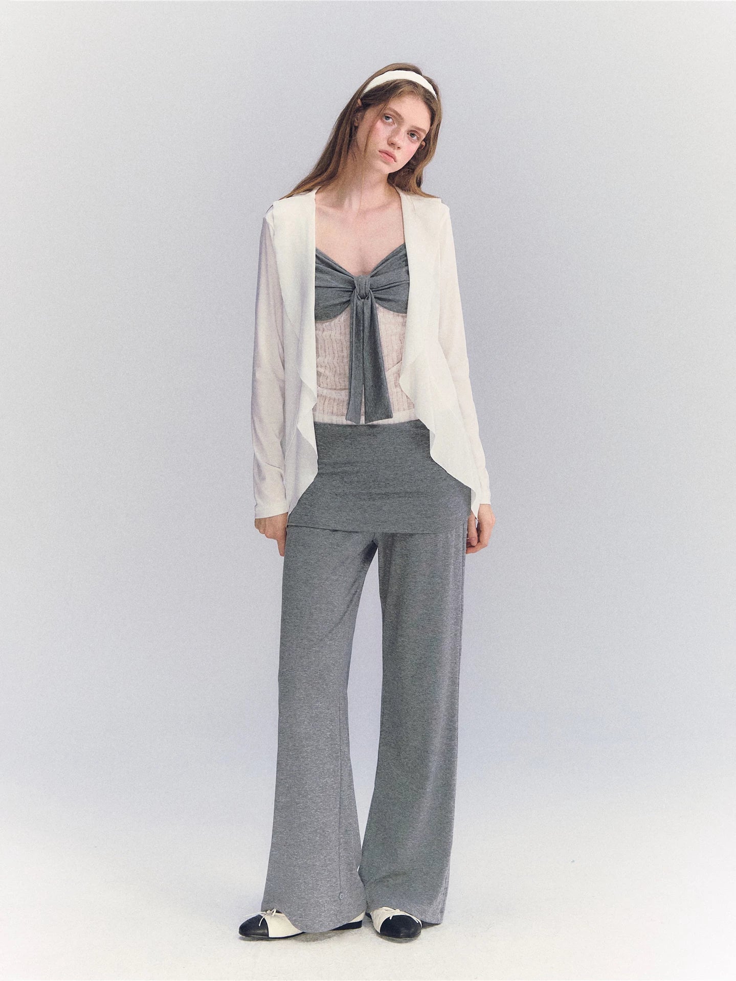 Draped Ruffle Cardigan