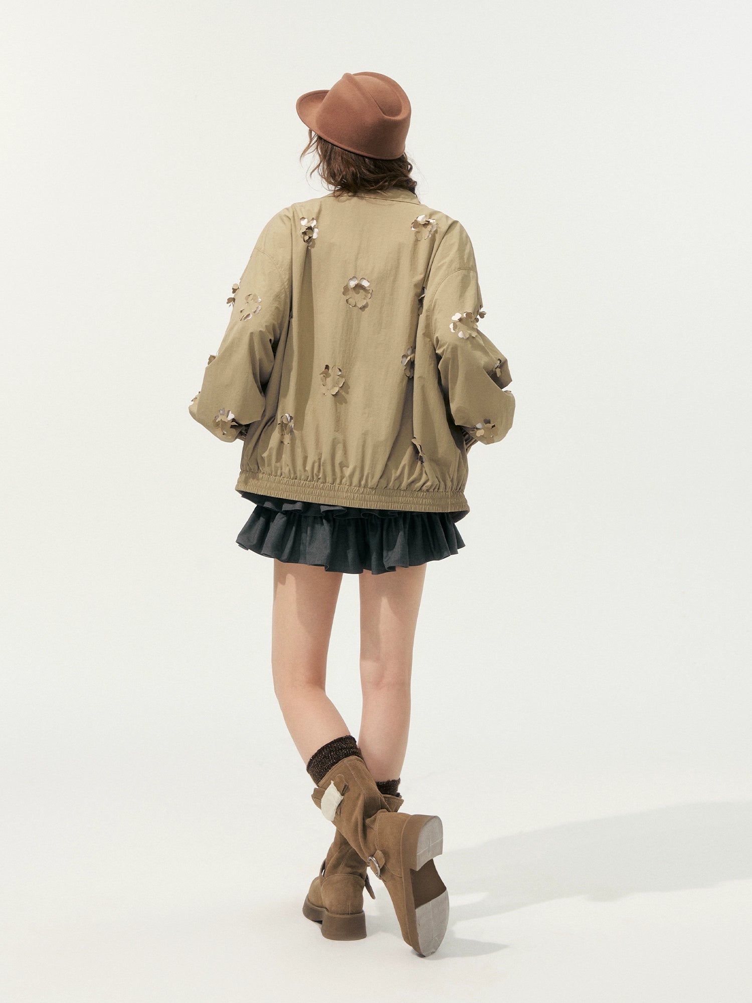 Hollow Cut Floral Jacket