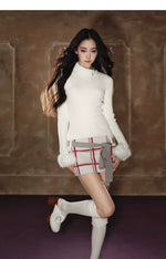 Detachable Collar Plaid Dress