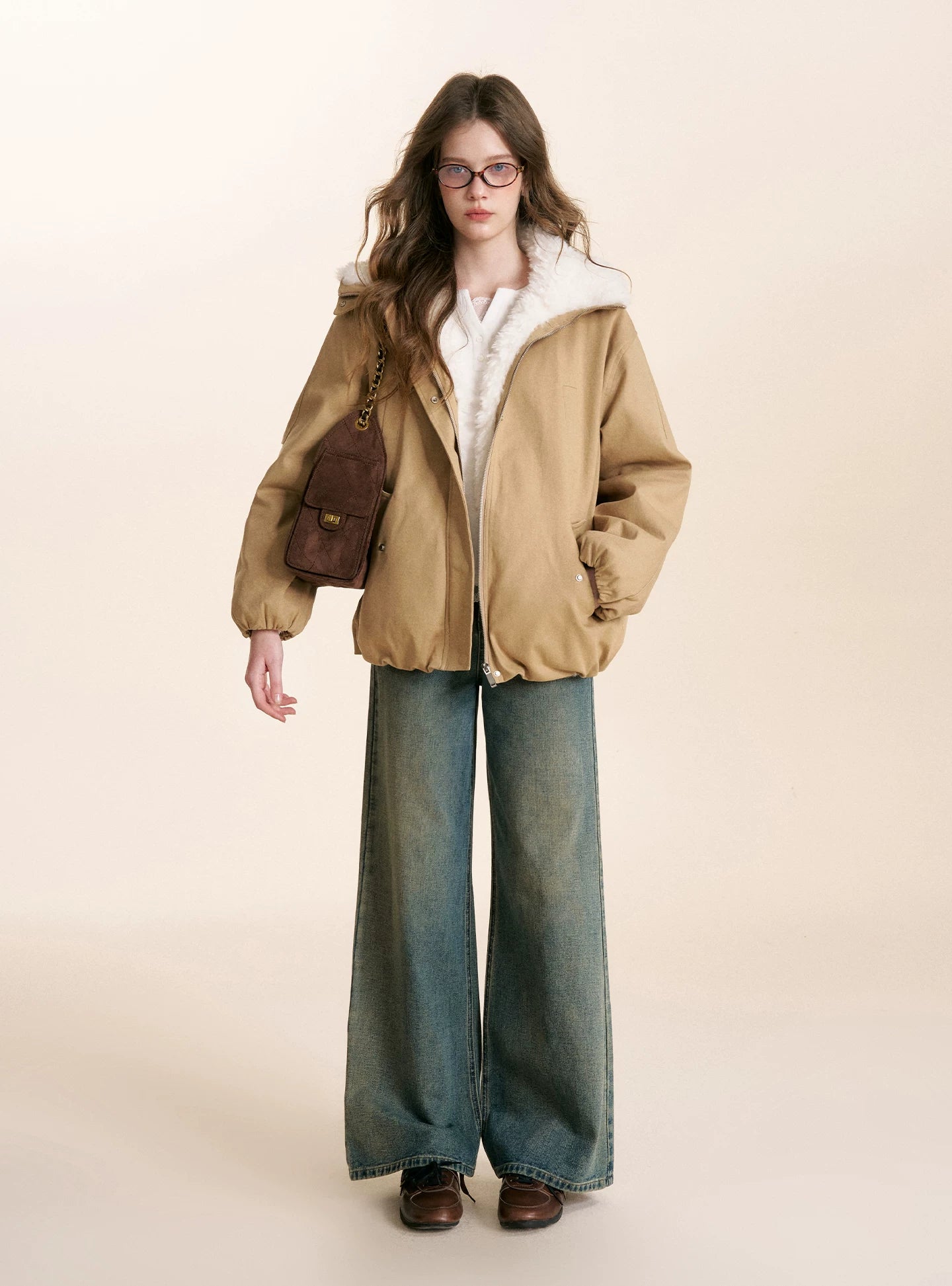 Shearling Collar Parka Jacket
