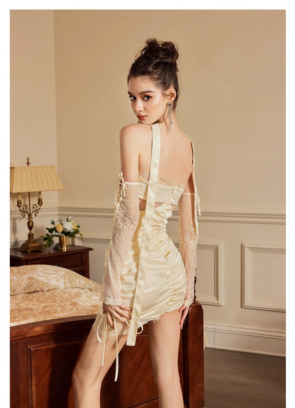 Satin Lace Slim Dress