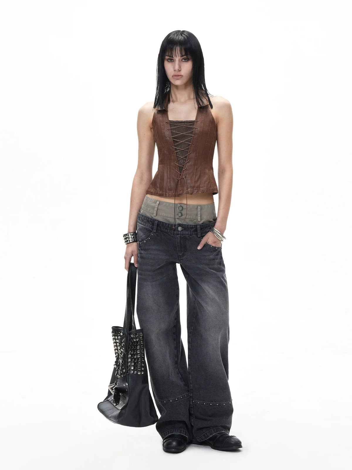 Studded Wide Leg Jeans