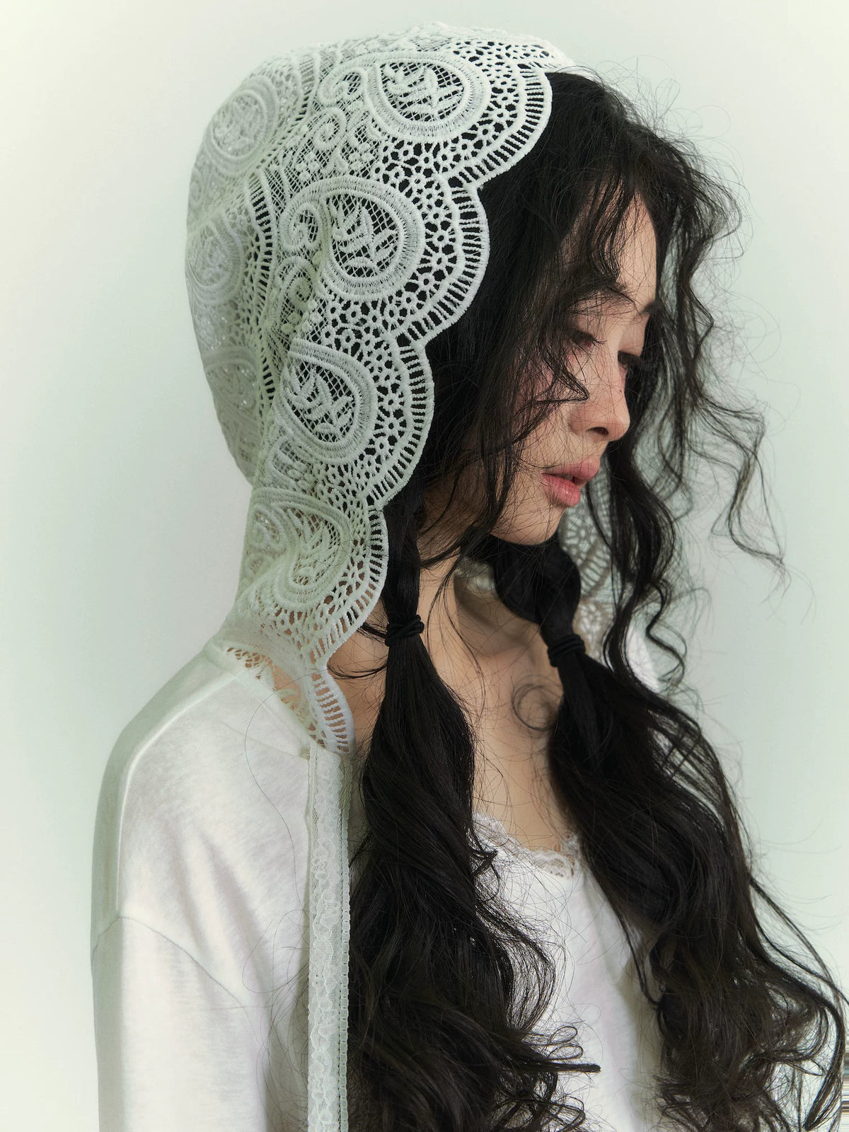 Lace Ribbon Hoodie Tee