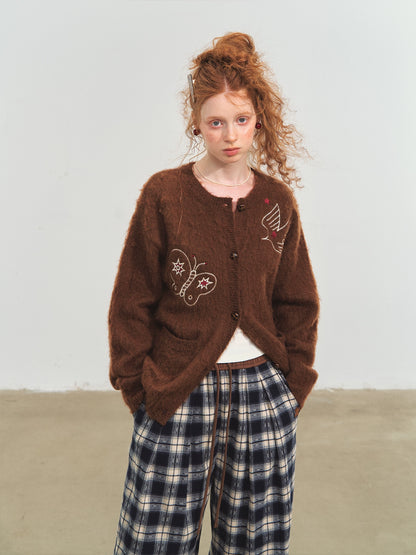 &quot;Birds &amp; Butterflies&quot; Embroidered Cardigan