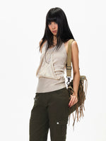 V-Neck Halter Knit Tank Top