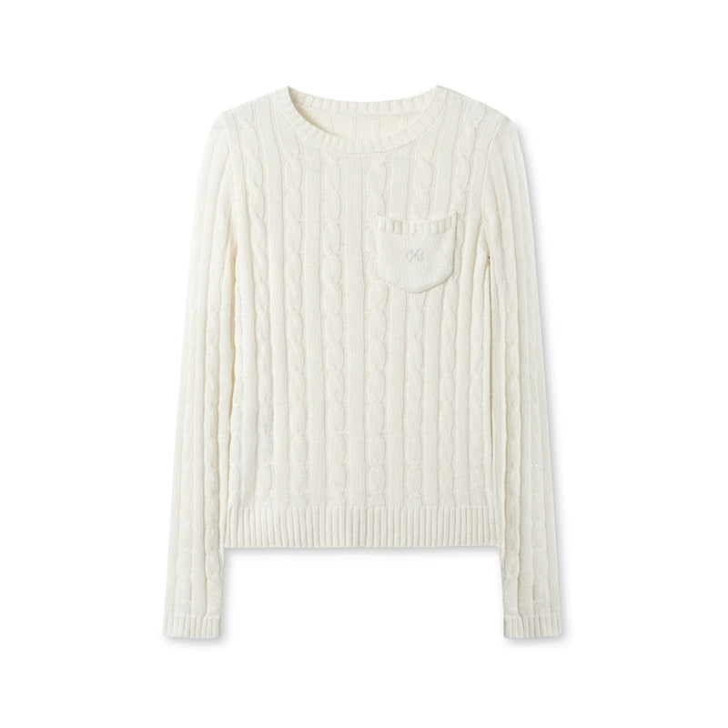 Black &amp; Blue Cable-Knit Sweater