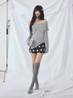Gray Polka Dot Skort