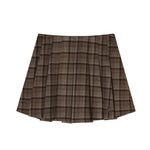 Plaid Wool Pleated Skirt