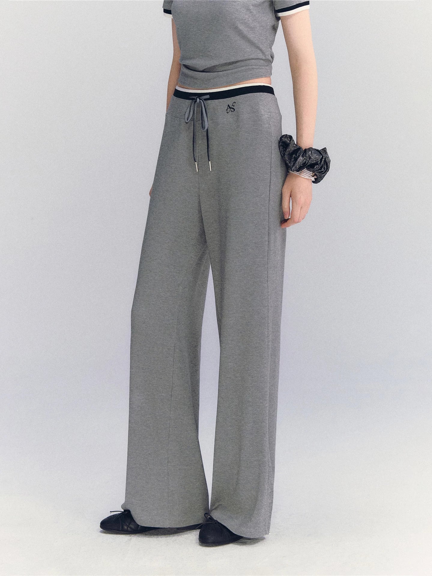 Contrast Trim Pants Set