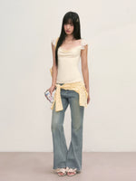 Apricot Flutter Sleeve Tee