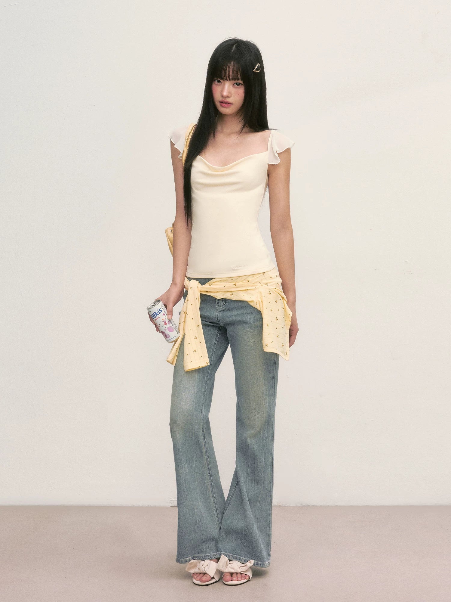 Apricot Flutter Sleeve Tee